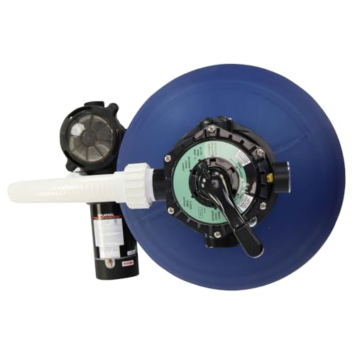 Rx Clear 22-Inch Sand Filter System with 1 HP Pump for Above Ground Pools Blue