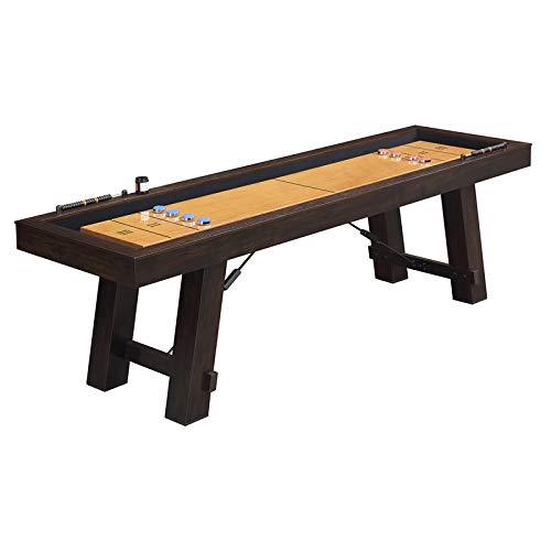 BOWERY HILL Shuffleboard Table Brown Blue Red
