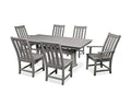 Polywood Vineyard 7-Piece Farmhouse Dining Set Slate Grey