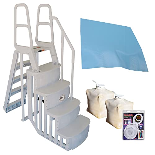 Main Access Heavy Duty Above Ground Pool Ladder with Safety Features and SmartLite LED White