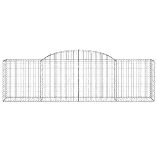 Arched Gabion Baskets 5 pcs Galvanized Iron for Outdoor Plants White Black
