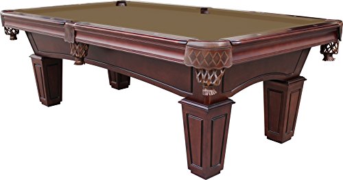 Playcraft St Lawrence 8' Espresso Slate Pool Table with Leather Drop Pockets