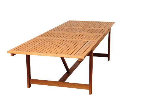 Amazonia Derby 13-Piece Eucalyptus/Wicker Extendable Rectangular Dining Set Eucalyptus