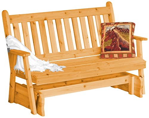 Furniture Barn USA Cedar 5' Traditional English Glider Natural Stain