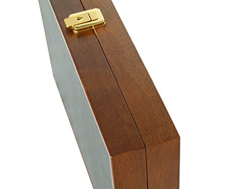 Zaza & Sacci Wood Backgammon Board Game Set Medium Brown/Black 16 Inch