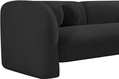Meridian Furniture Emory Collection Art Deco Boucle Upholstered Loveseat Black