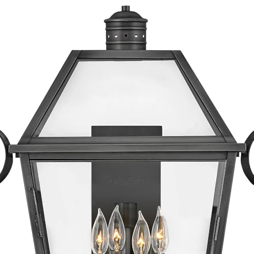 Hinkley Nouvelle Collection Four Light Outdoor Wall Lantern Blackened Brass/Black