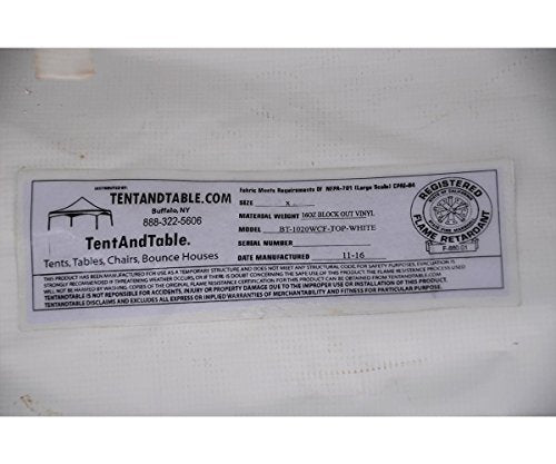 TentandTable 20-Foot x 20-Foot Tent Top White