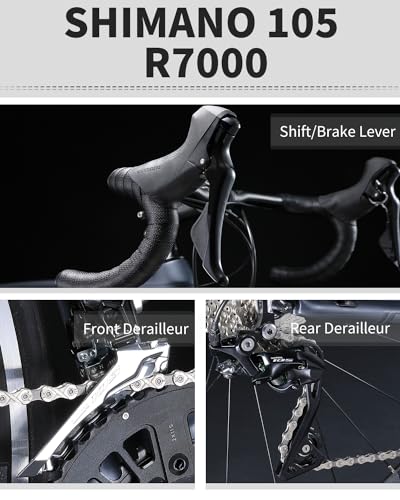 KOOTU Carbon Road Bike 700C Wheels Commuter Bicycle Grey