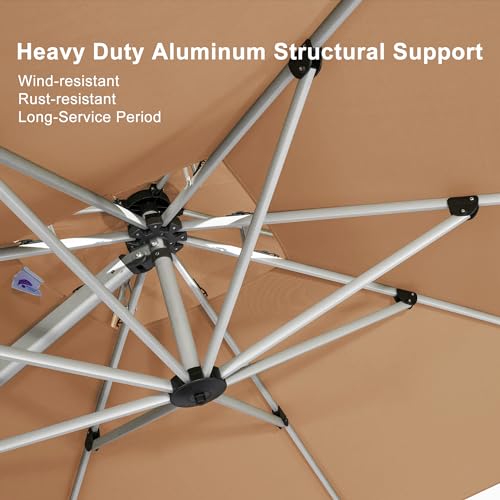 PURPLE LEAF 10' x 13' Heavy Duty Patio Umbrella Beige