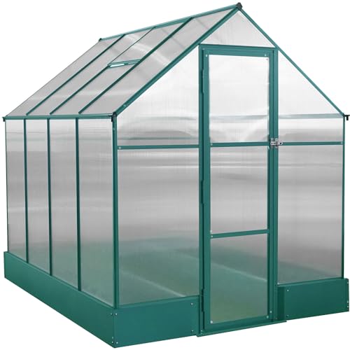 Hanover 8-Ft. x 6-Ft. Polycarbonate Walk-In Greenhouse Green