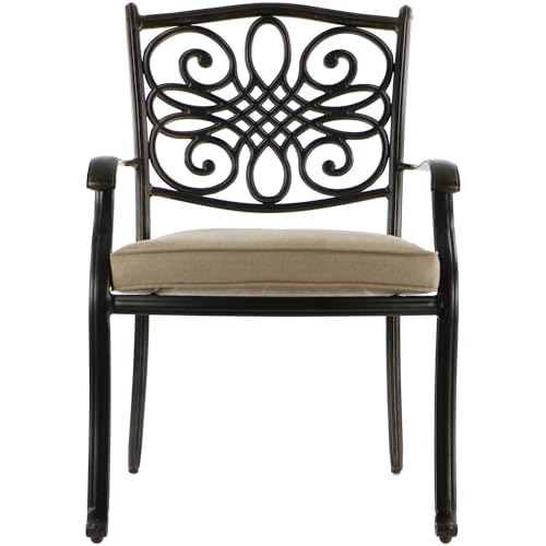 Hanover Traditions 9-Piece Outdoor Dining Set with Tan Cushions