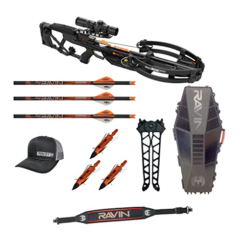 RAVIN R10X 420 FPS Crossbow Bundle with Hard Case, Sling, Broadheads, Bi-Pod, and Hat