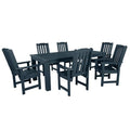 Highwood Lehigh 7pc Rectangular Dining Set 84" x 42" Federal Blue