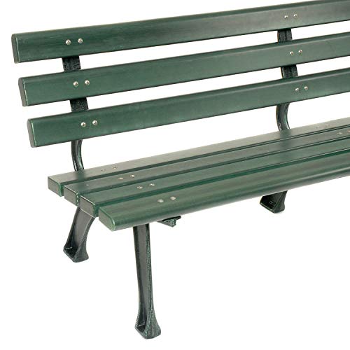 Global Industrial 6' Park Bench with Backrest, Recycled Plastic Green