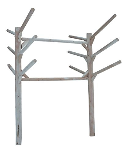 Log Kayak Rack 6 Place Kayak and SUP Board Rack Buried in ground Natural Finish Natural