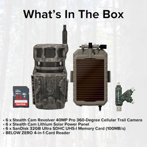 Stealth Cam Revolver 40MP Cellular Trail Camera Bundle with Solar Power Panel and Accessories