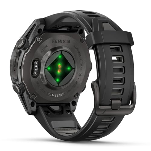 PlayBetter Garmin Fenix 8 AMOLED Sapphire Multisport GPS Smartwatch Bundle Carbon Gray DLC Titanium