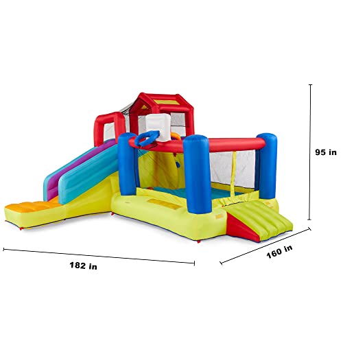BANZAI Climb ’N’ Bounce House with Slides & Blower Multi