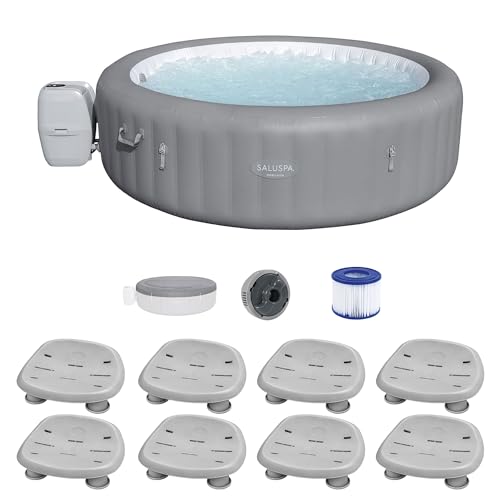 Bestway SaluSpa Santorini HydroJet Inflatable Hot Tub with EnergySense Cover