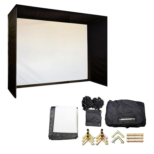 The Indoor Golf Shop DIY Golf Simulator Enclosure, SIGPRO Screen, Black 7.7x10