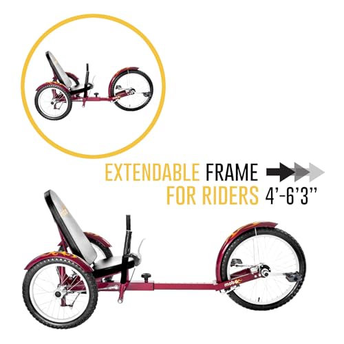 MOBO Triton Pro Adult Tricycle Recumbent Trike Cranberry