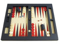 Zaza & Sacci 26-Inch Table Top Leather Backgammon Set Blue