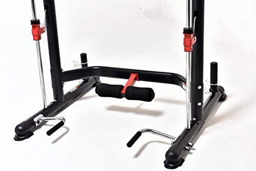 MiM USA Compact Smith Machine and Squat Rack Pro Black and Red