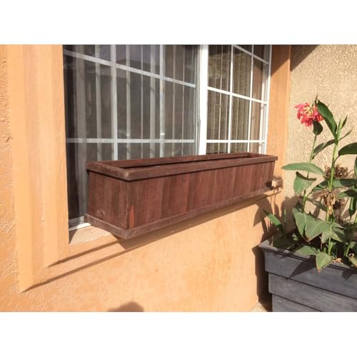 Best Redwood Window Planter Box 36 in Heart Stain