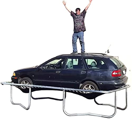 Galactic Xtreme Rectangle Gymnastics Trampoline with Net Enclosure 750lbs Capacity 10x20 Green