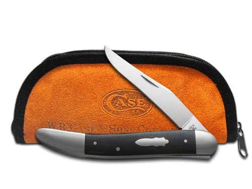 Case Knives Tony Bose Old Dog Pocket Knife Ebony Wood 154CM Stainless Black