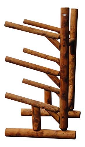 Log Kayak Rack 3-Place 1-Sided Kayak/SUPS Rack Canyon Brown