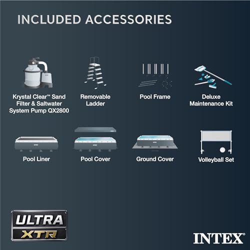 Intex Ultra XTR Rectangular Swimming Pool Set Dark Grey