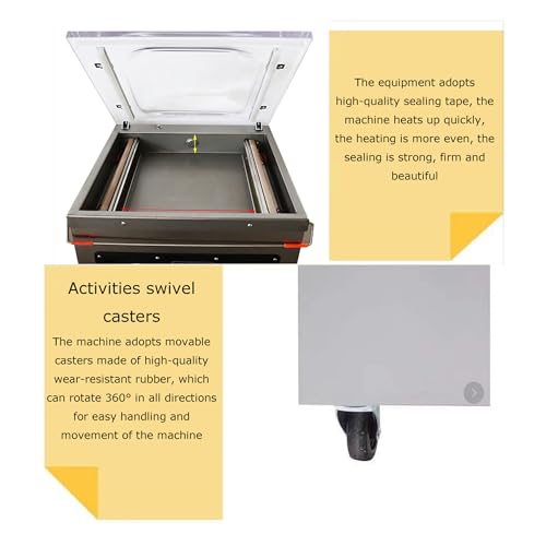 BREVELTION Stainless Steel Single Chamber Vacuum Packaging Machine 110V 750W