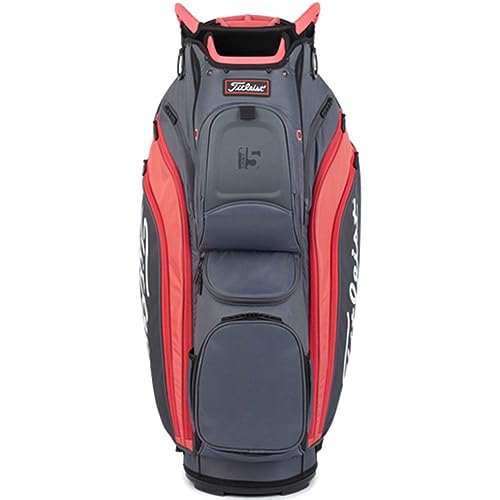 Titleist Golf Travel Bag with 15 Top Cuff Dividers, Gray/Red