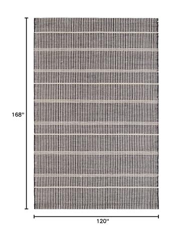 Dash & Albert Samson Indoor/Outdoor Area Rug 10' x 14' Black Striped Washable