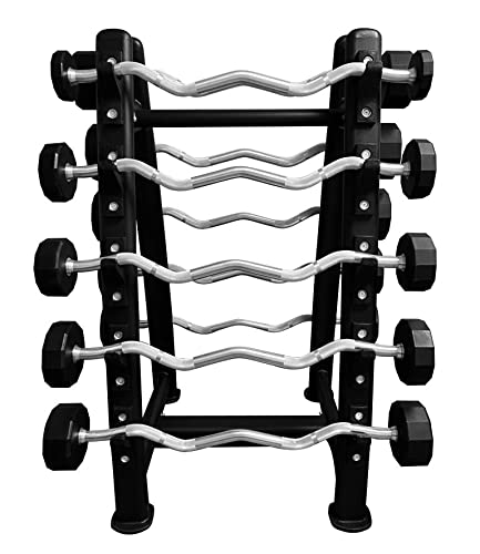 French Fitness EZ Curl Urethane Barbell Bar Set 20-110 lbs (New)