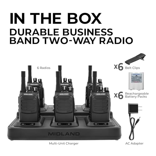 Midland BR200X6BGC 2W 16-Channel Portable Two-Way Radio Black