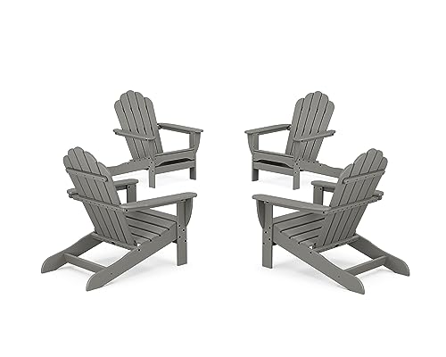 Trex Outdoor Furniture 4-Piece Monterey Bay Oversized Adirondack Chair Conversation Set Stepping Stone