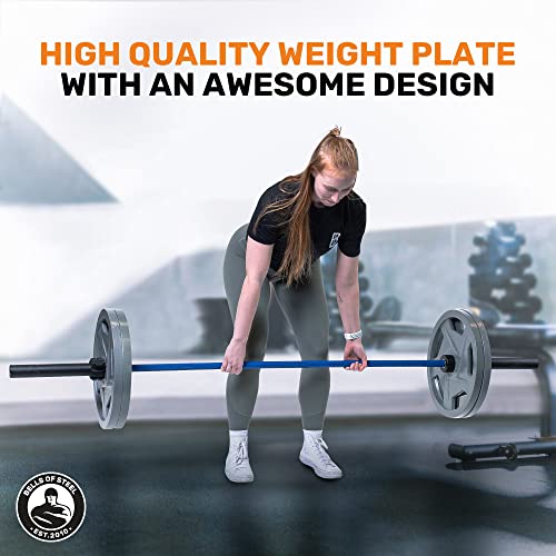 Bells of Steel Cast Iron Weight Plates - Mighty Grip Olympic Weight Plates Gray