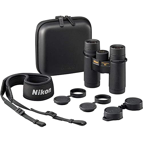 Nikon 8x30 Monarch HG Binoculars Bundle with Bino-System Harness and Rangefinder Tether Black