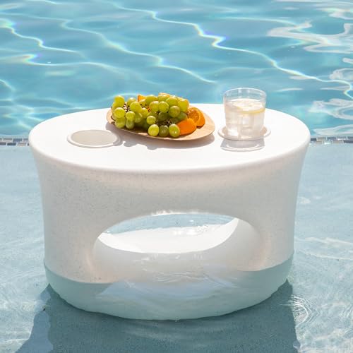 REZVANI FURNITURE STUDIO Tenjam Splash Series Amped Side Table for Pool Use (White Amped)