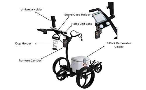 Super E Caddy The Pro Wireless Remote Control Electric Golf Cart Black