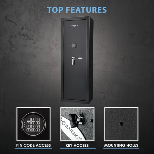 BARSKA Quick Access Digital Rifle Safe with Silent Mode - Black