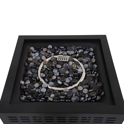 Hanover Windham 3 Piece Outdoor Fire Pit Set with 40,000 BTU Gas Fire Pit and 2 Chaise Lounge Chairs Grey