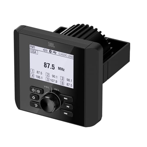 Enrock Marine Bluetooth AM/FM Radio Digital Media Receiver with 4x 6.5" 225W Max Multicolor LED Boat Speakers and Amplifier