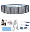 Blue Wave NB19835 Affinity 30-ft Round 52-in Deep 7-in Top Rail Resin Above Ground Swimming Pool Gray