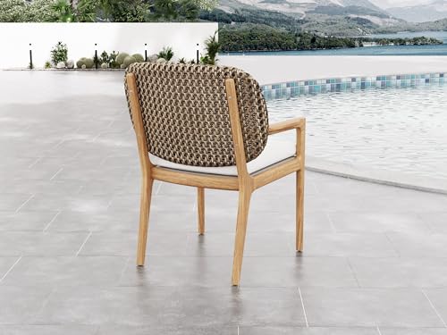 WholesaleTeak Grade-A Teak Wood Luxurious Solo Akyee Arm Chairs Set of 4 Teak