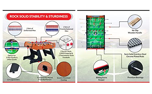 KICK Majesty 55" Folding Foosball Table Brown