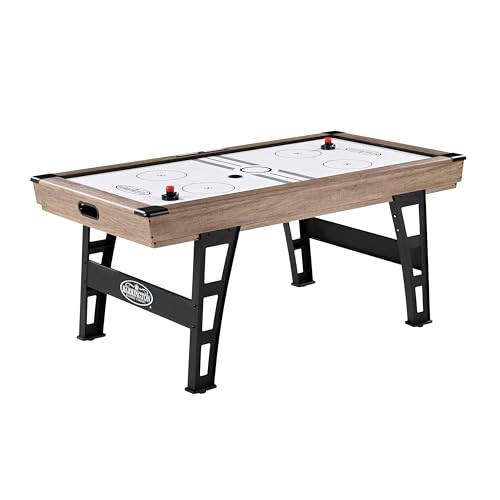 Hall of Games Grant 6' Steel Leg Air Hockey Table Wood Grain/Black